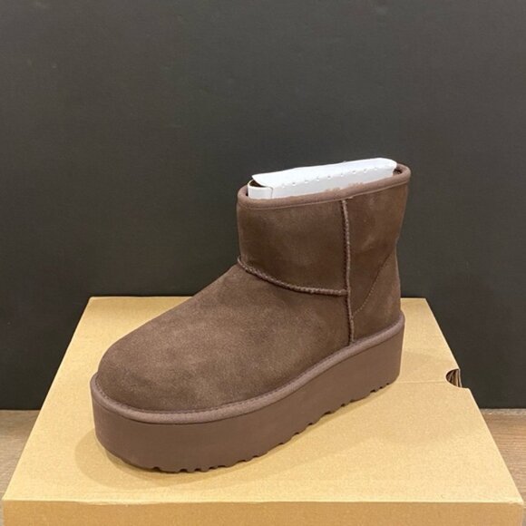UGG Shoes - UGG Women's Classic Mini Platform Brown Short Ankle Boots Bootie Shoes NEW